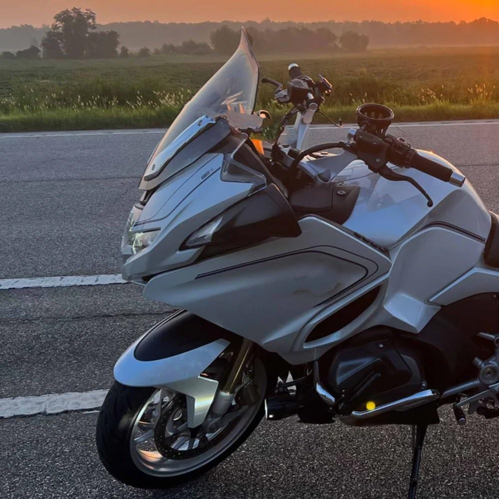 powietrzadeflektor Pasuje do akcesoriów BMW R 1250 RT Zwiększone deflektory wiatru 2021-2024 R1250RT Motocykl Przedni podwyższony deflektor Przednia szyba motocyklowa(Smoky gray)