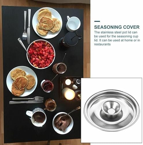 Miniatura 5 de Tapa universal de acero inoxidable para ollas pequeñas, sartenes y sartenes de repuesto con asa en anillo (7.9 in)