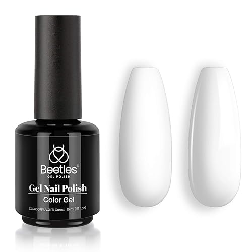 Miniatura 6 de Beetles - Esmalte de uñas de gel, 1 unidad de 0.5 onzas líquidas, color blanco, capa superior mate que no se limpia  Esmalte de uñas de gel con
