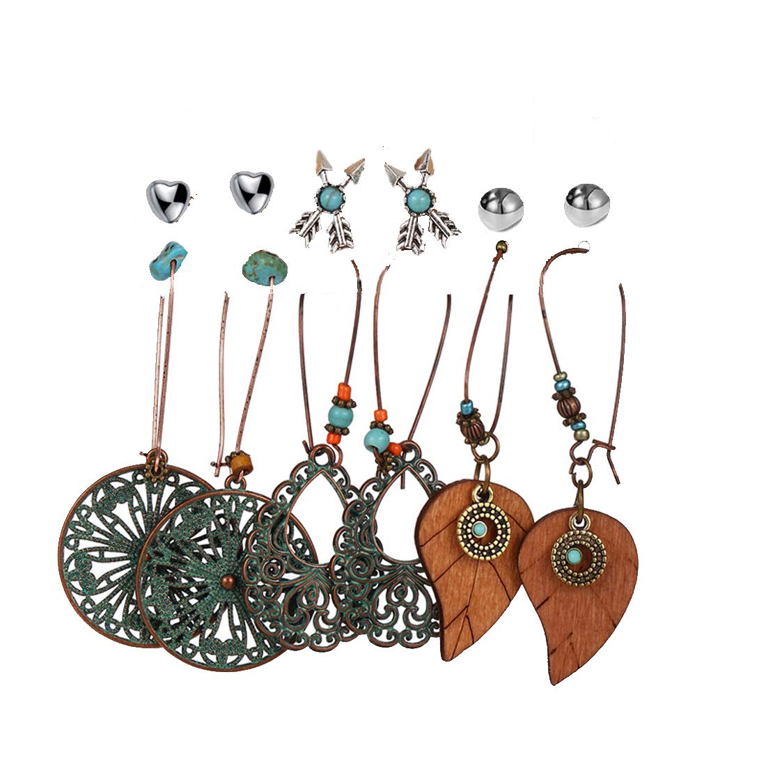 Jewels Galaxy Stylish Oxidised German Silver Plated 6 Pair of Earrings For Women/Girls (JG-PC-ERG-8603) (B08HZ7L8YD) Amazon Price History, Amazon Price Tracker