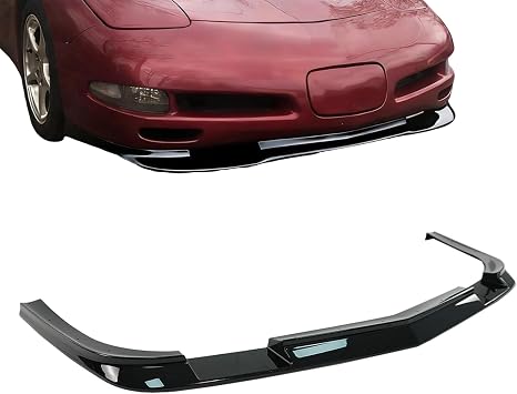 Front Bumper Lip Splitter Compatible with Chevy Corvette C5 1997-2004, 3Pcs Front Spoiler Chin ZR1 Style Glossy Black