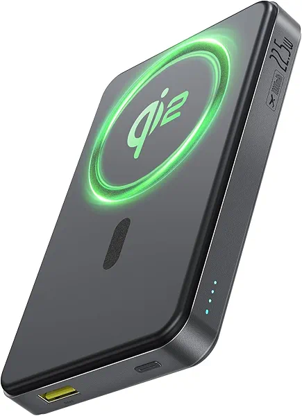 Baseus Magsafe Portable Charger for iPhone, 10,000mAh 15W Magnetic Power Bank, Qi2 Certified Fast Charging Wireless Battery Pack, 22.5W USB-A & 20W USB-C for iPhone 17/16/15/14/13/12, 2025 Version