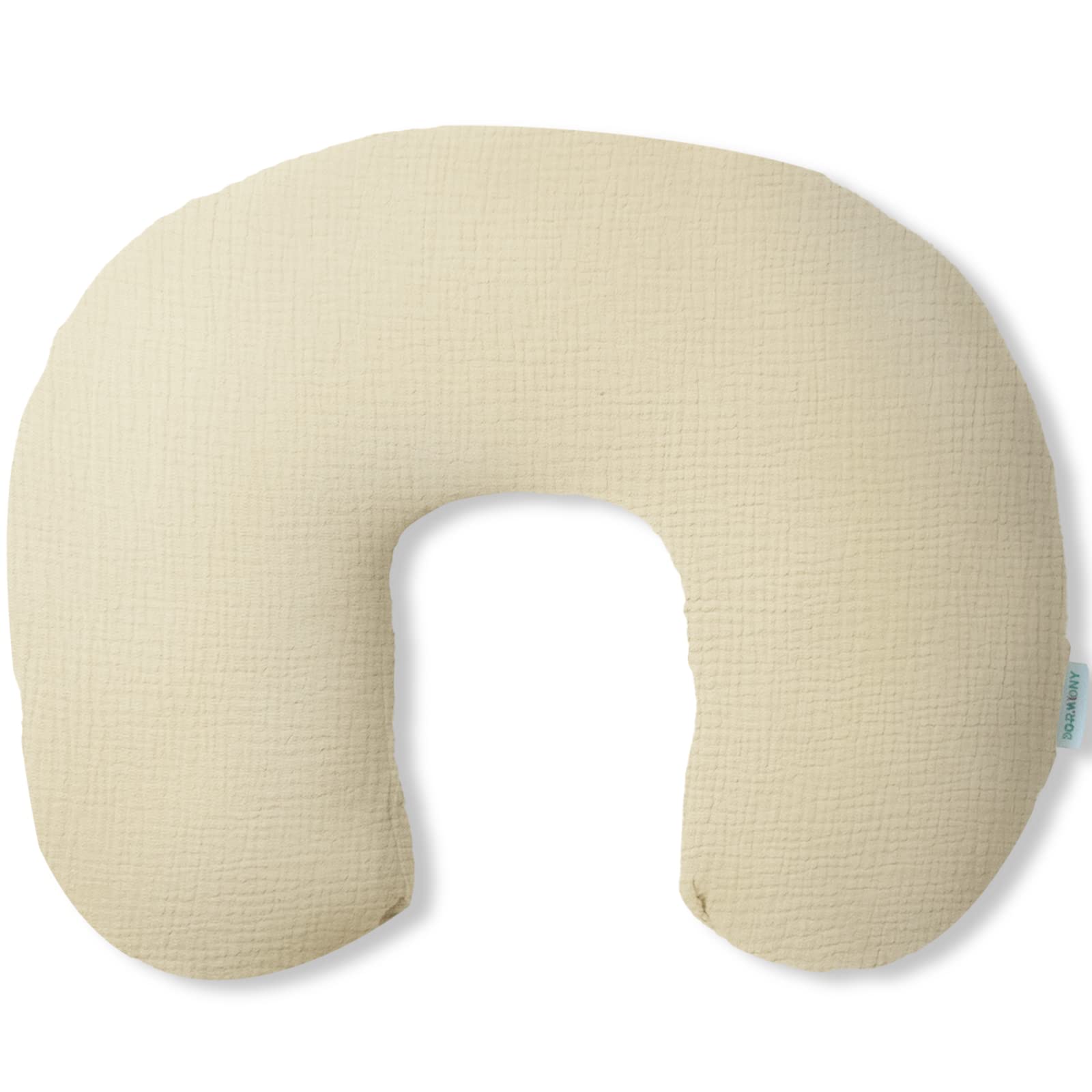 Dormlony Ultra Soft Muslin Nursing Pillow Cover,Organic Cotton Nursing Cover for Breastfeeding, Fits Original Nursing Supports (Beige)