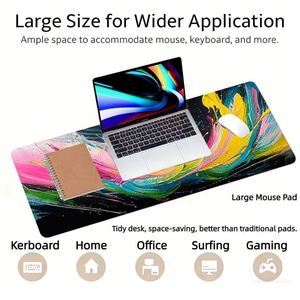 Lpfieonn Obst Großes Schreibtischunterlage, XXL Schreibtischunterlagen, Weiß XXL Wasserdicht Gaming Mousepad mit Vernähter Rand und Rutschfeste Gummibasis, für Laptop/Hause/Büro 120x60cm PF-2935