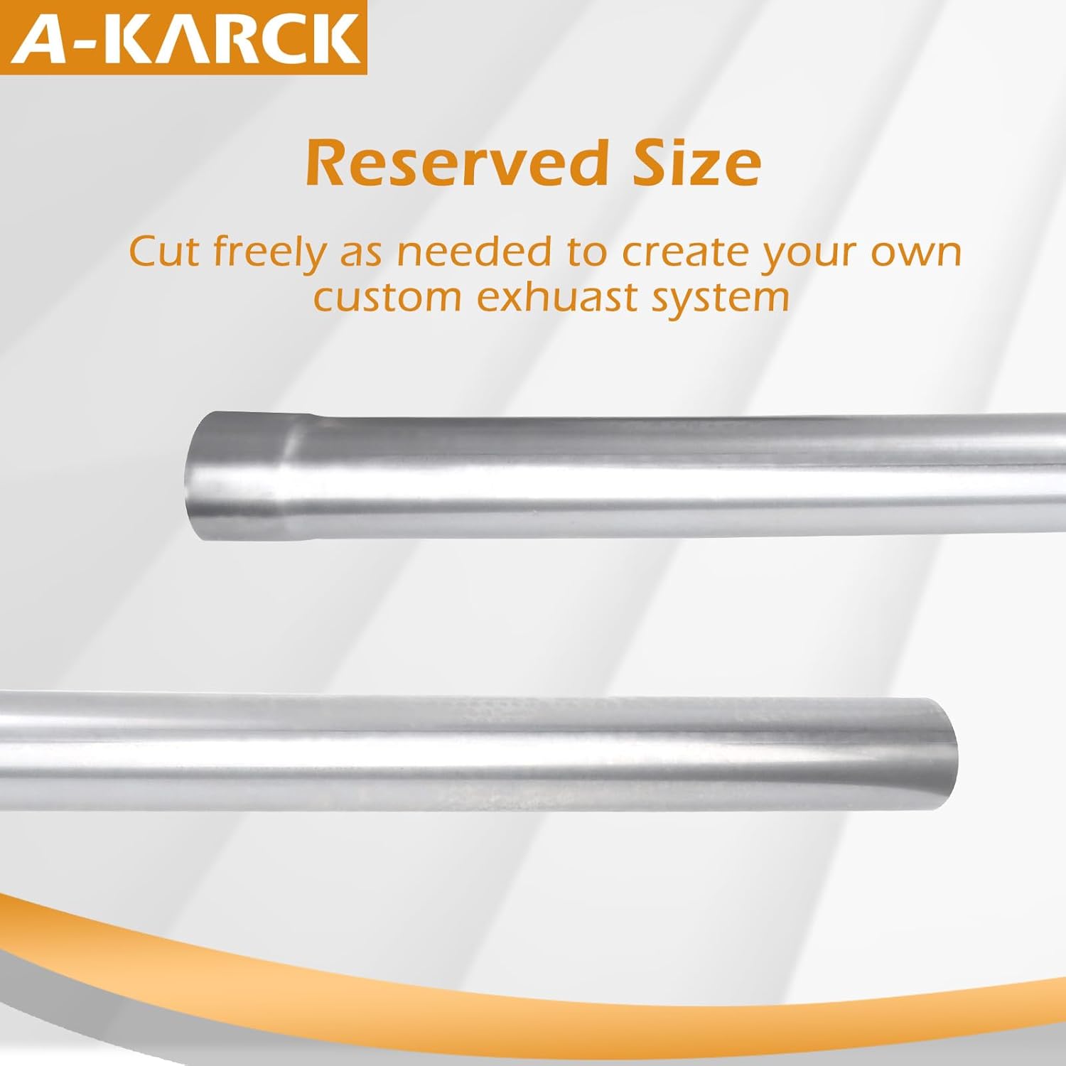 A-KARCK Straight Exhaust Pipe 2.25" OD, Mild Steel 35" Long Mandrel Exhaust Tube, Custom Your Own Exhaust System