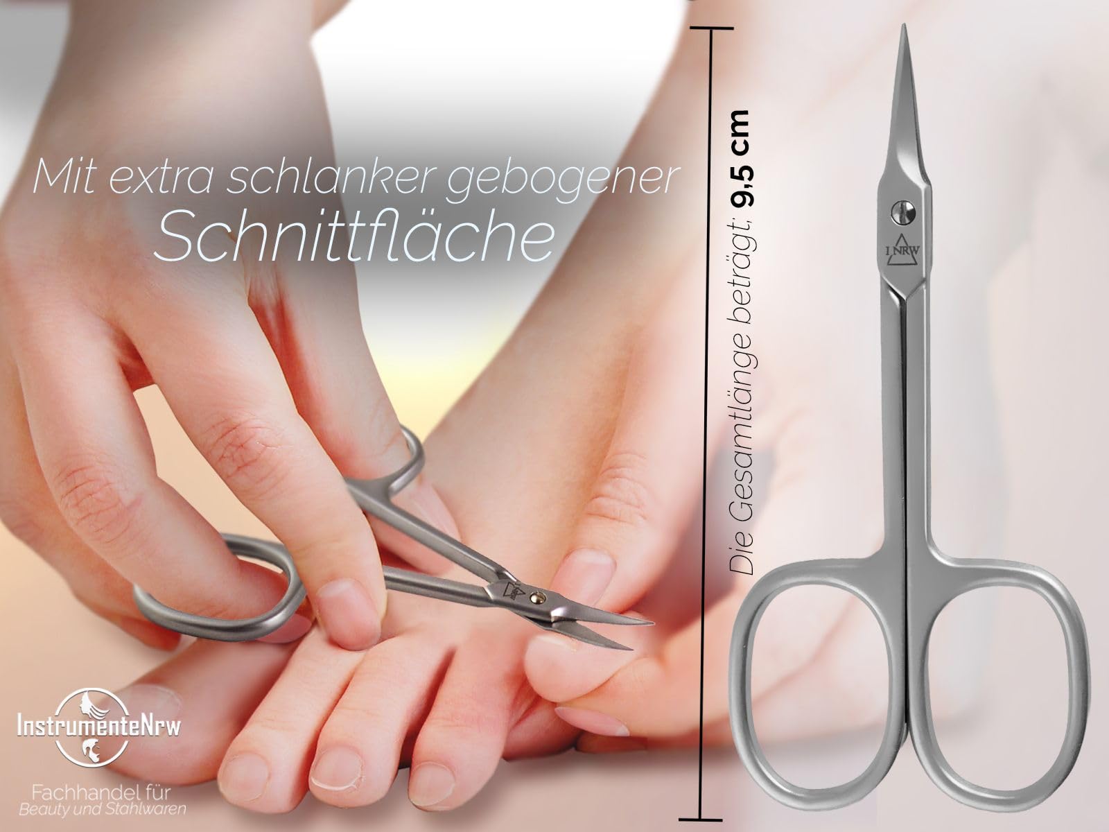 Nagelhautschere Aus Edelstahl – 9,5 Cm, Mit Gebogener Schnittfläche Für Maniküre & Pediküre