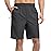 TBMPOY Men\'s Shorts 9 Hiking Running Shorts Zipper Pockets Athletic Outdoor Sports Gym Workout Short 4 Pockets Dark Grey 2XL