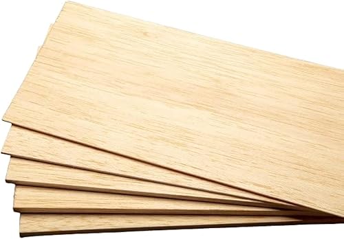 Miniatura 7 de Binos - Hojas de madera de balsa, tablón fino de madera de balsa, perfecto para modelar, manualidades, aficiones, láser, quema de madera, aviones