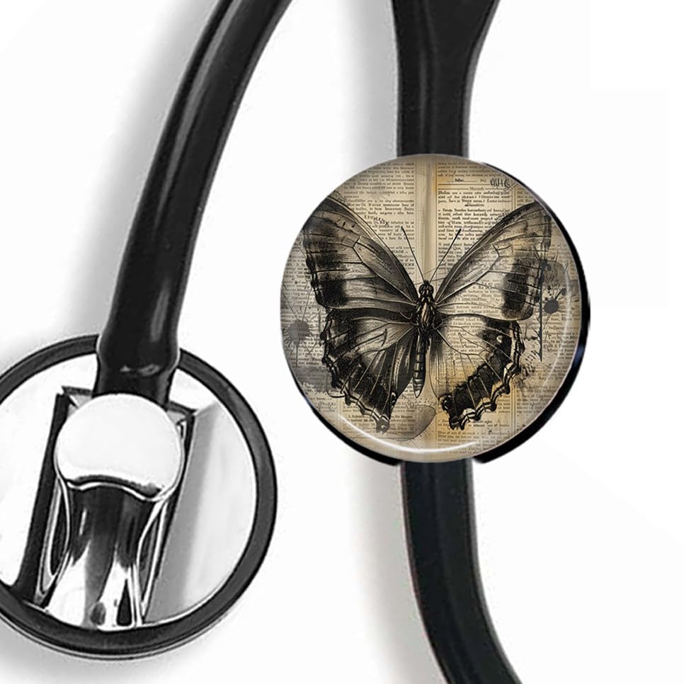 Butterfly in The Book StethoscopeTag Personalized,Nurse Doctor StethoscopeID Tag Customized, Medical StethoscopeName Tag,Ideal for Anyone That uses a Stethoscope, Nursing Students,etc.