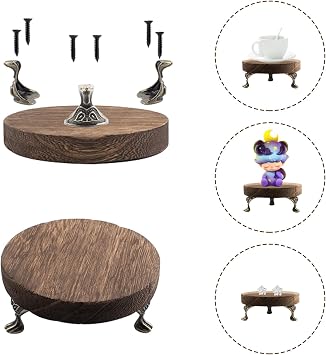 3 PCS Wooden Display Riser for Display Wood Risers for Decor and Organizer Round Display Stand Farmhouse Rustic Decor Risers Wood Riser Pedestal Stand for Candles Plants Cups (Brown, 8/6/4 Inch)