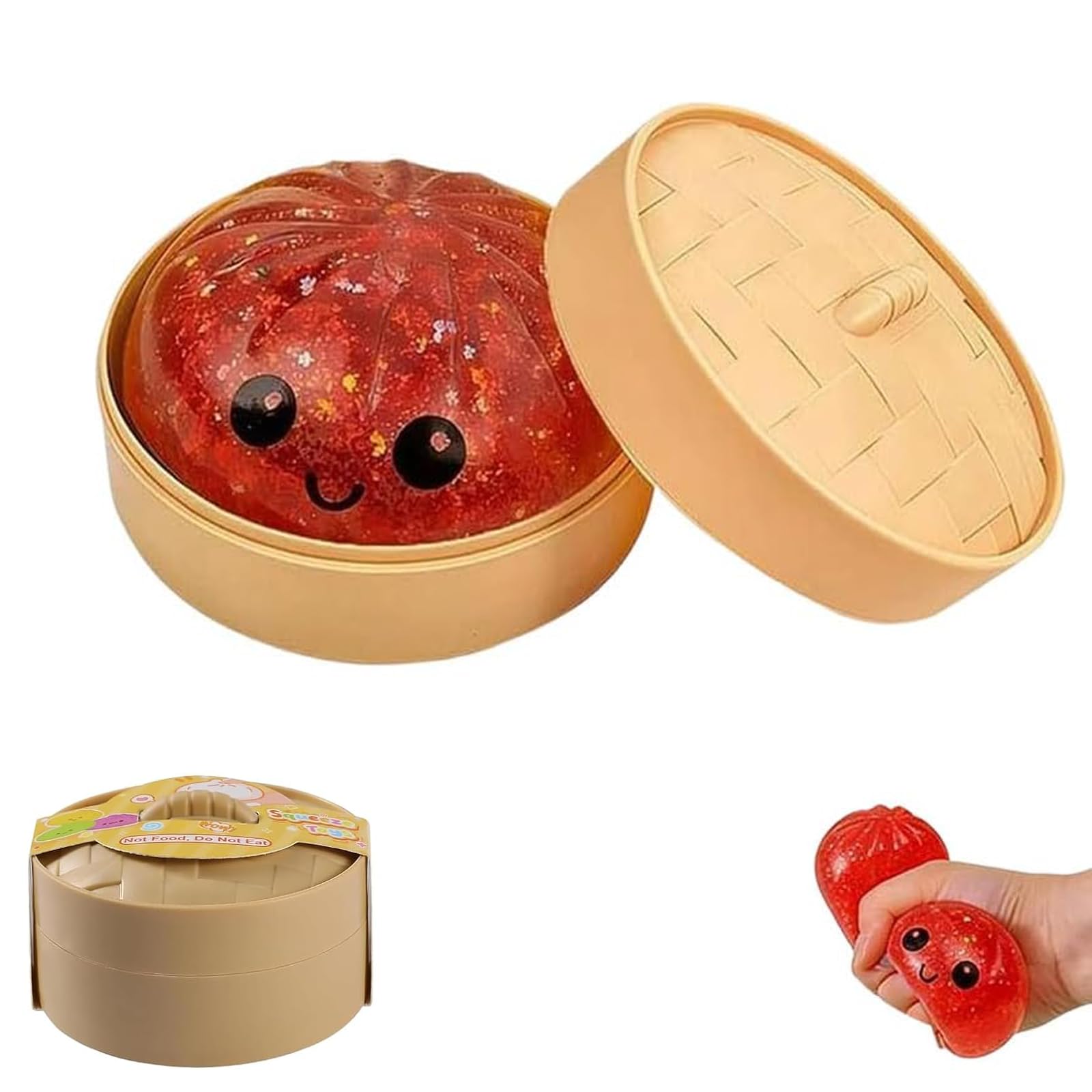 Photo 1 of ** silver**
2026 Upgrade Glitter Dumpling SquishyBox,Dumplings Sensory Squeeze Toy for Stress Relief,Anxiety Relief Fidget (Transparent/Red)
