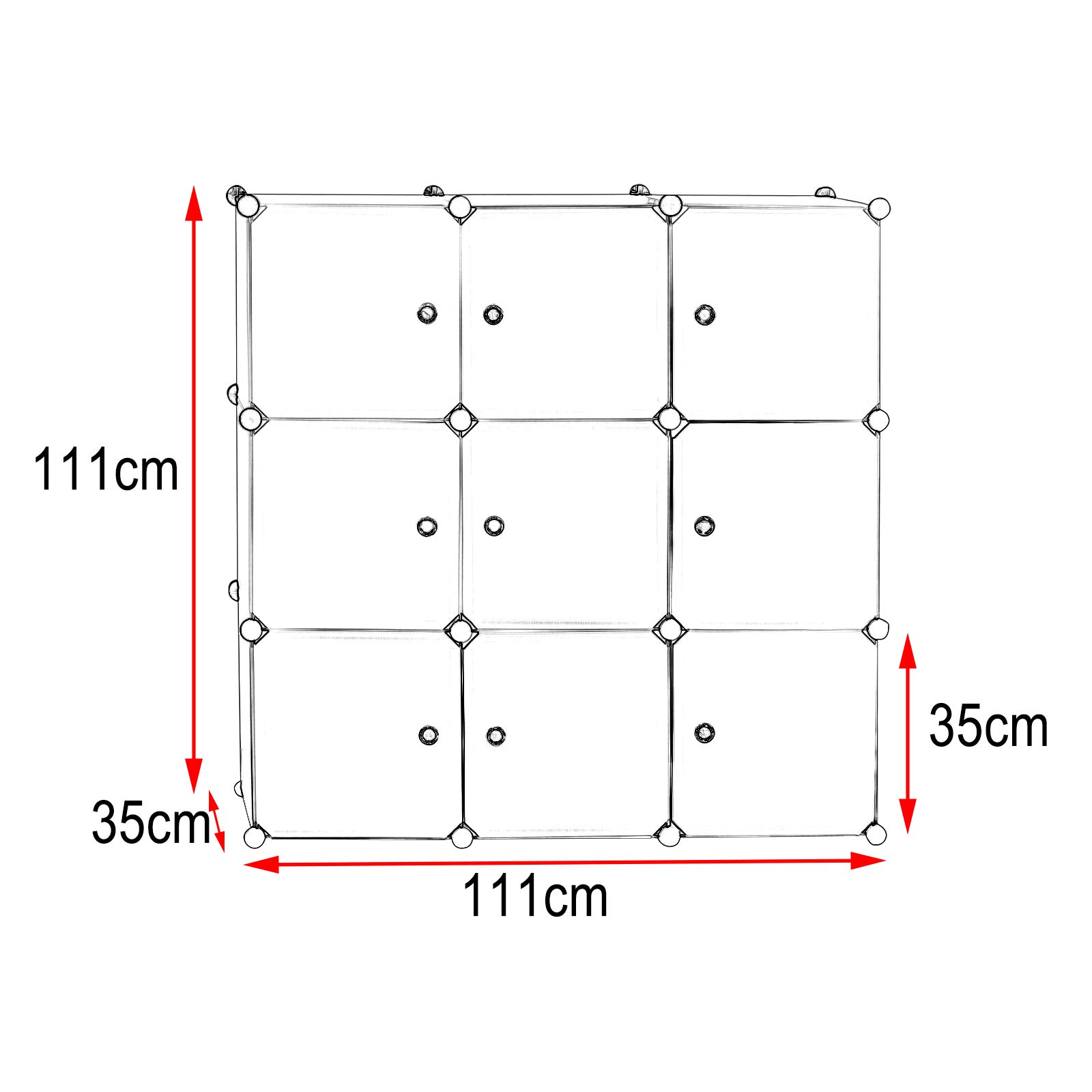 WOLTU DIY Armadio a Cubo Armadietto Guardaroba Pieghevoli Combinato Modulare Scarpiera Bianco per Stanzino e Ripostiglio