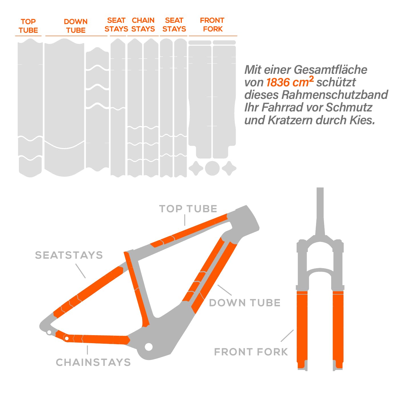 Film de protection de cadre de vélo électrique transparent - 33 pièces - Protection totale du cadre de vélo - Protection complète - Film de protection autocollant pour tube supérieur et