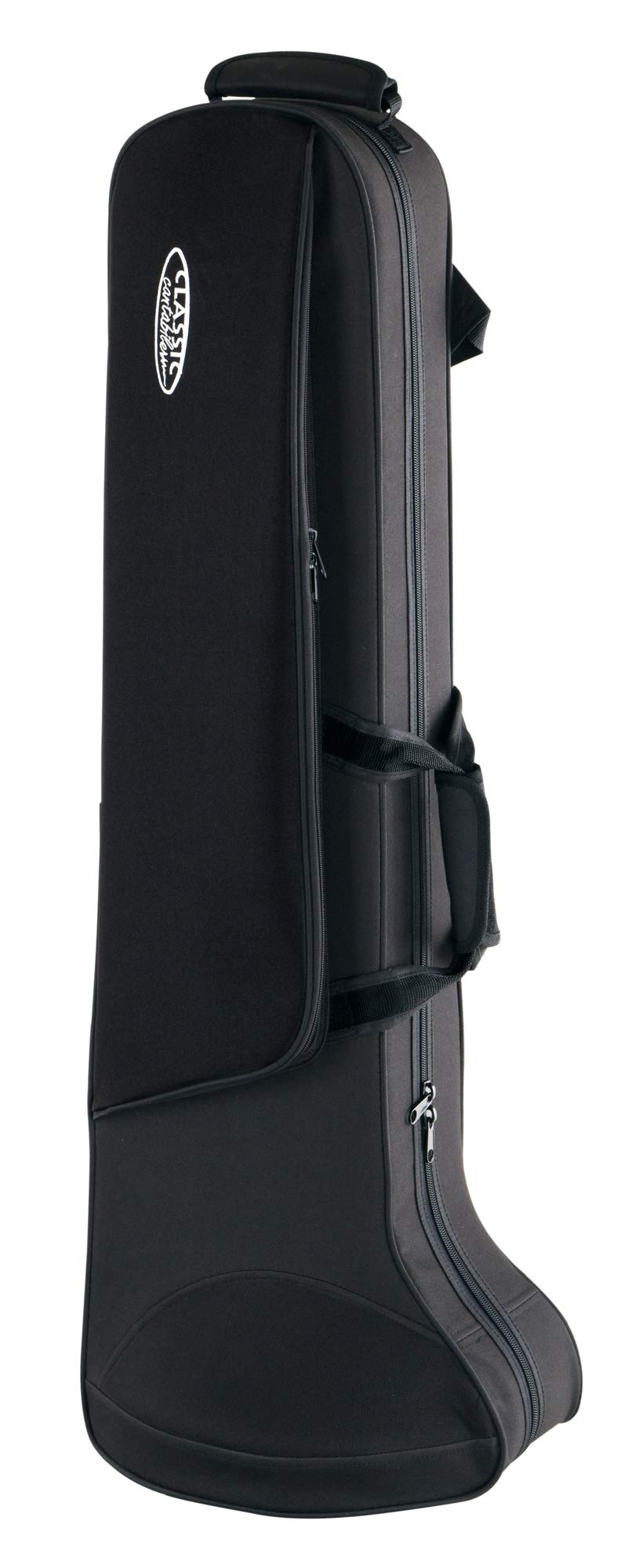 Classic Cantabile Borsa per trombone imbottita - Zaino - Pratica impermeabile e resistente anti strappo imbottito custodia morbida leggera per tutti comuni tromboni - Tasca esterna per accessori Nero