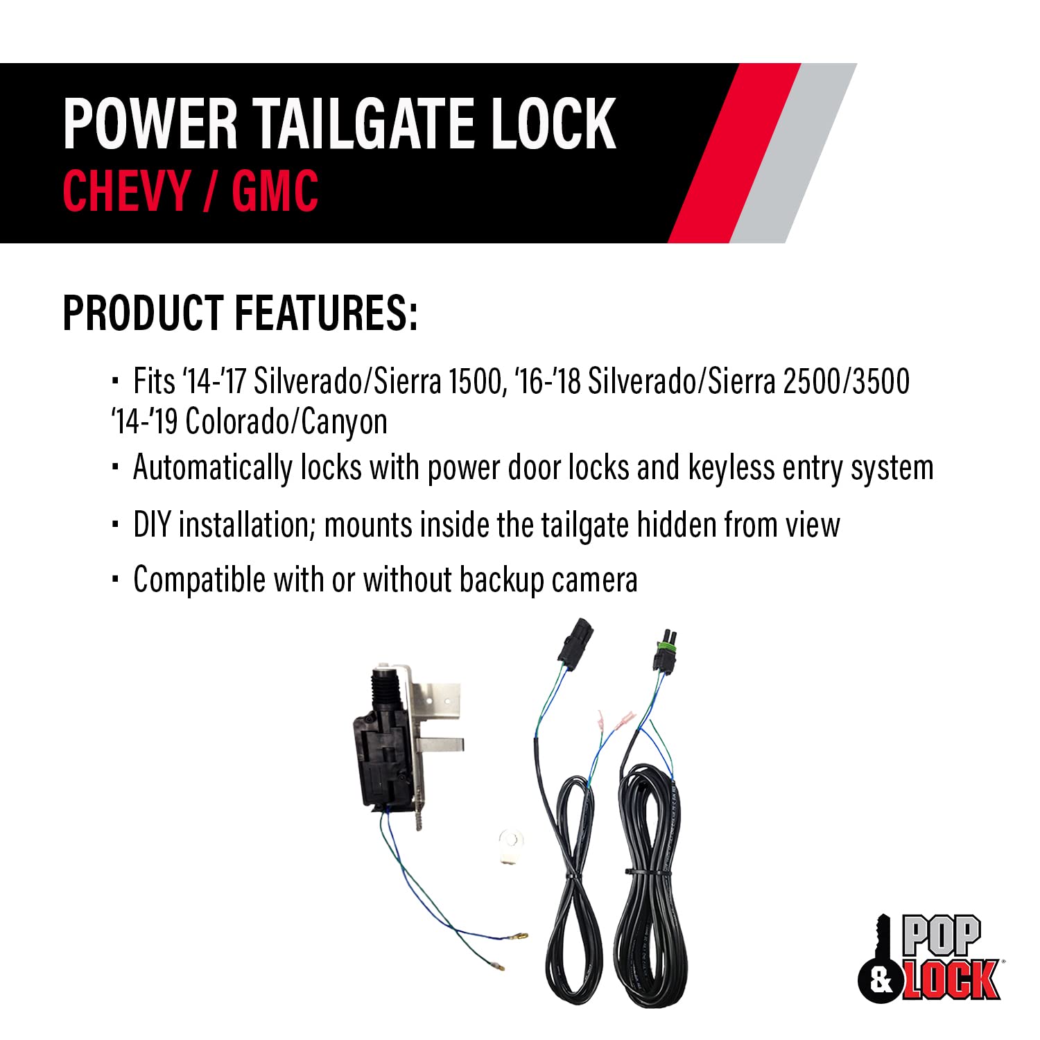 Pop & Lock – Power Tailgate Lock for Chevrolet Silverado 1500, GMC Sierra 1500 & 2500 (PL8140)