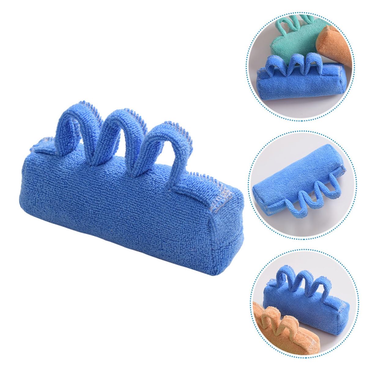 Bola de Tejido Azul Diseño Ergonómico Separadora de Dedos | Extraíble y Lavable, Fácil de Limpiar, Uso Cómodo para Mayores y Pacientes Encamados