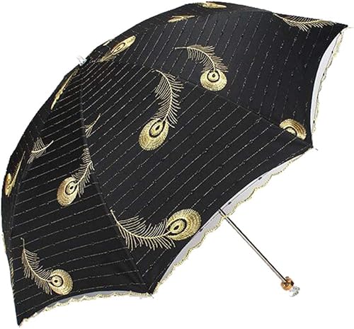 Honeystore Parasol de viaje plegable Brolly Anti-UV Sombrilla Vintage