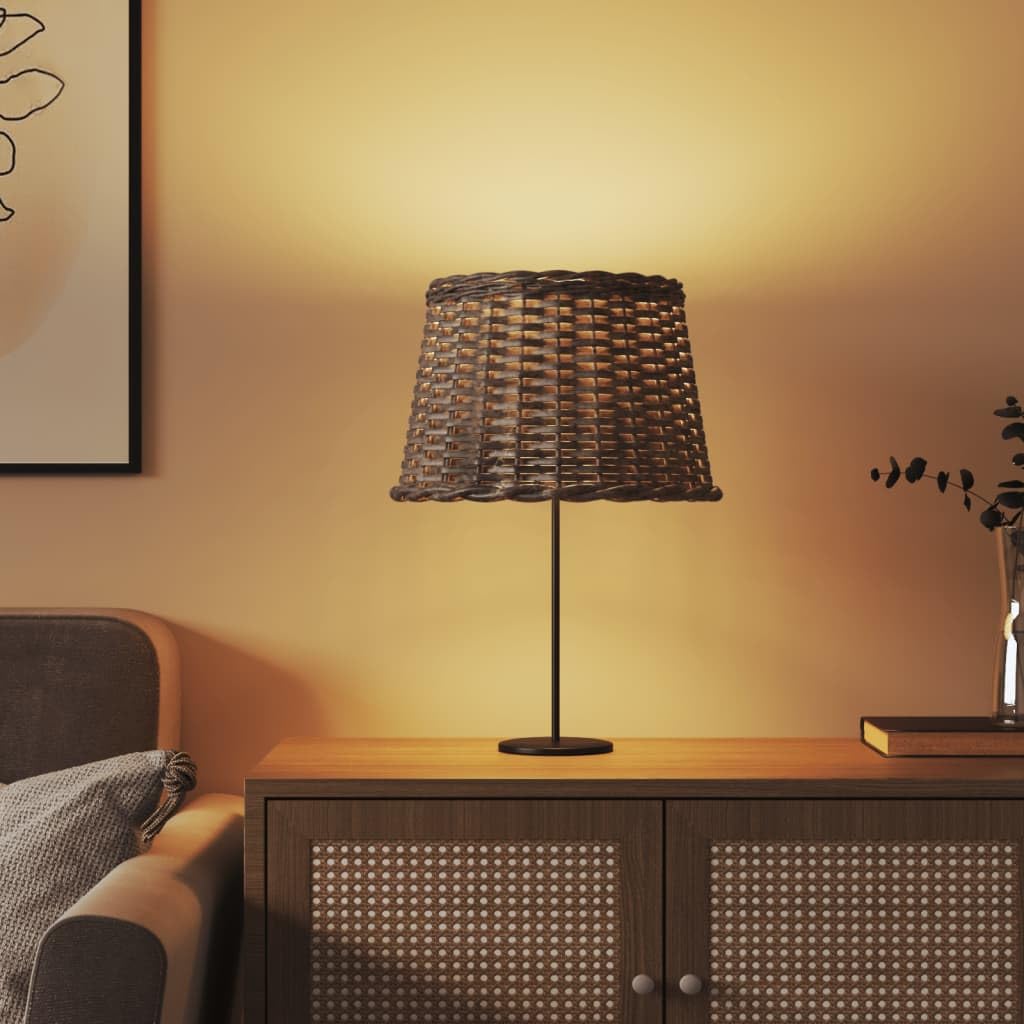 Abat-jour Rond, Abat Jour E27 pour Lampe de Table marron Ø40x26 cm osier