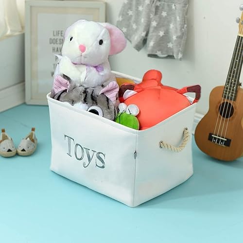 Miniatura 2 de INough Almacenamiento de juguetes para niños, caja de juguetes ligera y plegable, organizador de almacenamiento de juguetes con asa, cestas de