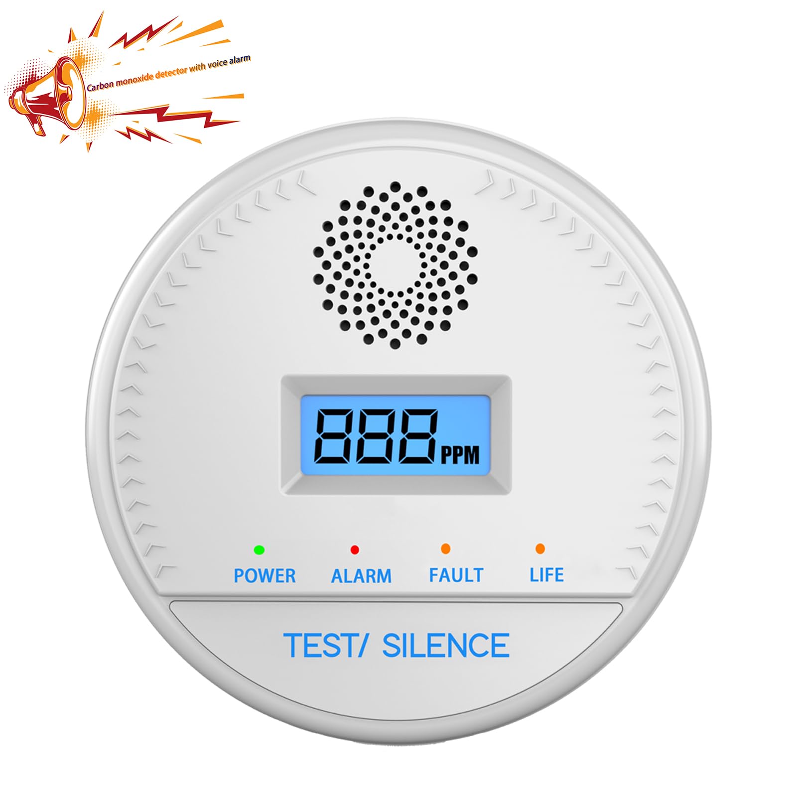 EiBESTCarbon Monoxide Detector,Carbon Monoxide Alarm, CO Detector With LED Display And Voice Broadcast