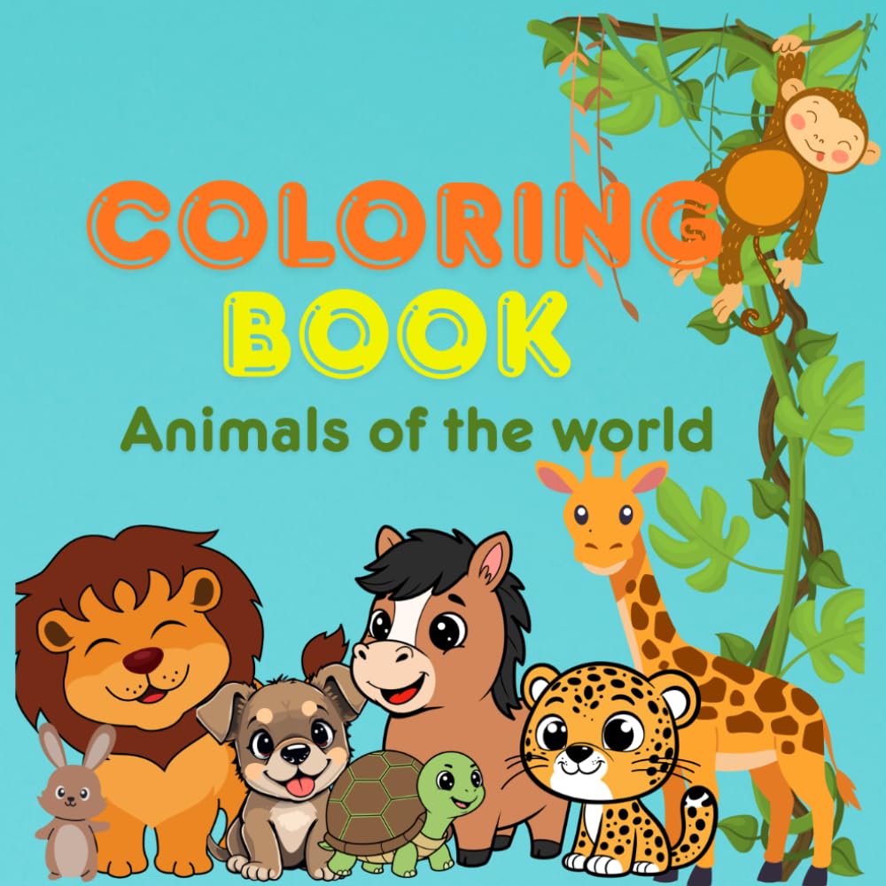 Coloring Book, Animals of the world: Educational coloring book for children aged 5 to 12