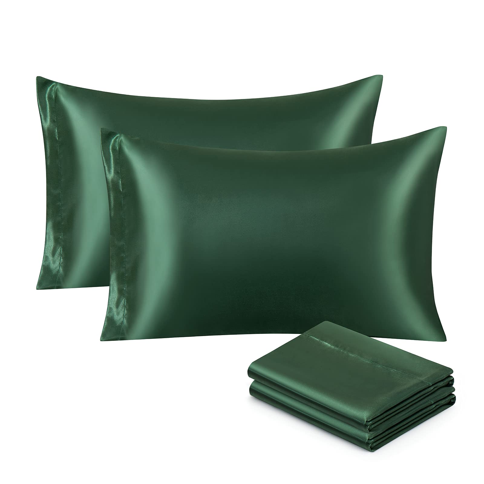 Ersmak Satin Pillowcase Standard Set of 4, Ultra Soft & Silky Satin Pillow Cases for Hair and Skin, Wrinkle Fade Resistant Pillow Covers with Envelope