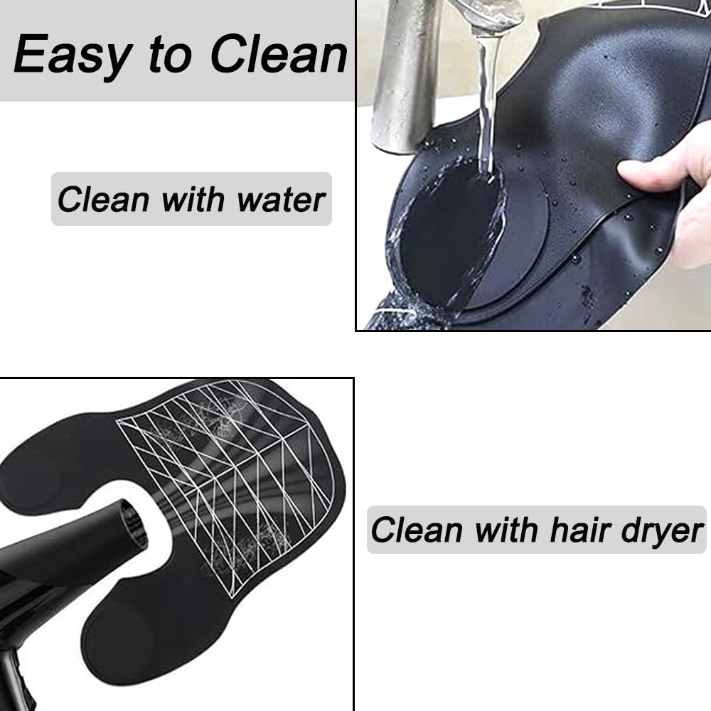 Capa de silicona para cortar el cabello impermeable profesional protector de cuello gris