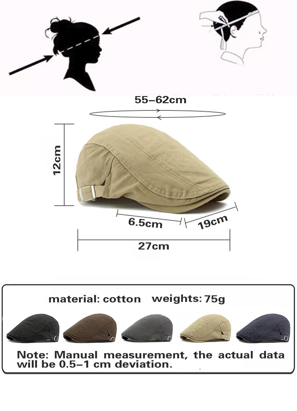 Męskie berety Czapki Męskie Płaskie Regulowane Newsboy Cap Casual Classic Cabbie Cap Gatsby Irlandzkie Czapki