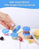 Vista 4 de Recipientes para aderezo de ensalada, [8 unidades x 2 onzas] reutilizables, fáciles de abrir, aderezo, condimento, salsa, recipientes para dip