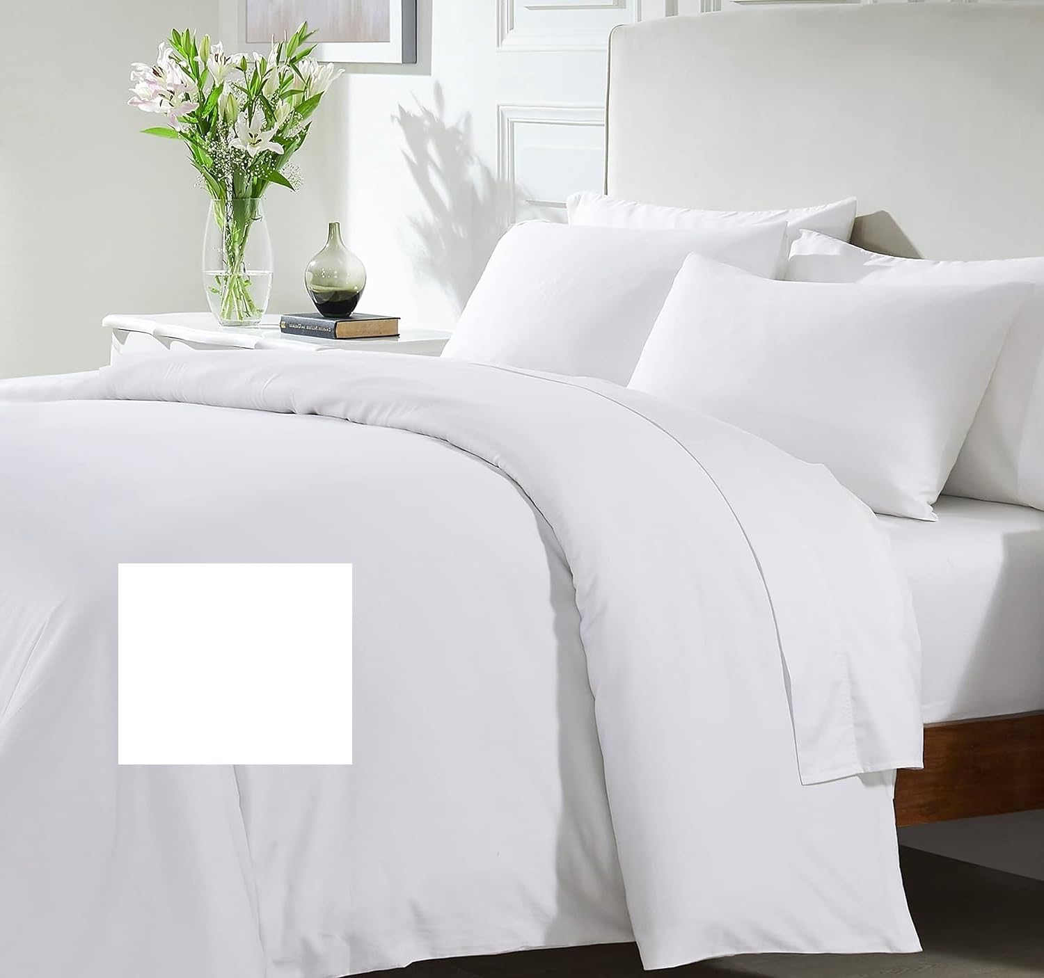 Bedtime Comforts Ltd EMPEROR BED SIZE (Hotel Quality) DUVET QUILT COVER + 2 PILLOWCASES - WHITE (Duvet Cover Set Only)
