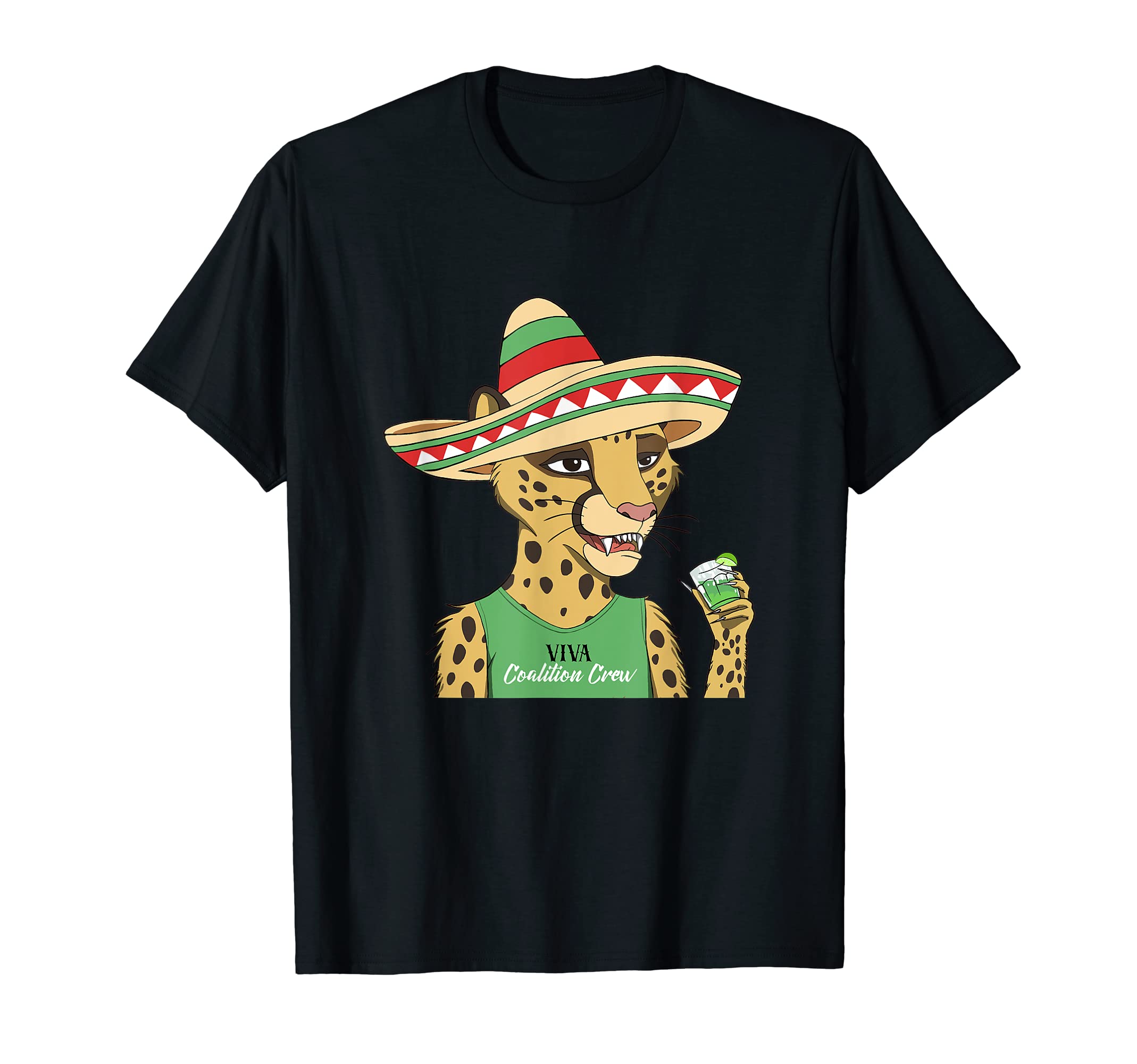 niftynikaViva Coalition Crew Cheetah With Sombrero T-Shirt