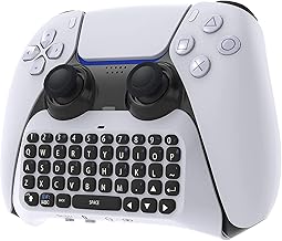 Cnll Teclado de controle sem fio para PS5, 3.0 mini gamepad portátil chatpad com alto-falante embutido e conector de áudio de 3,5 mm para Playstation 5 placa de bate-papo por voz para mensagens e jogos de bate-papo ao vivo