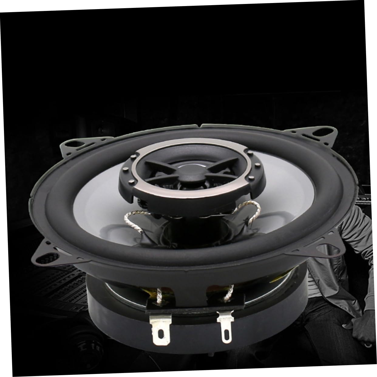 BESTonZON 2kawałki Głośnik Samochodowy Dual Cone Akcesoria Do Audio Samochodowego Łatwy Montaż Stylowy Czarny Design