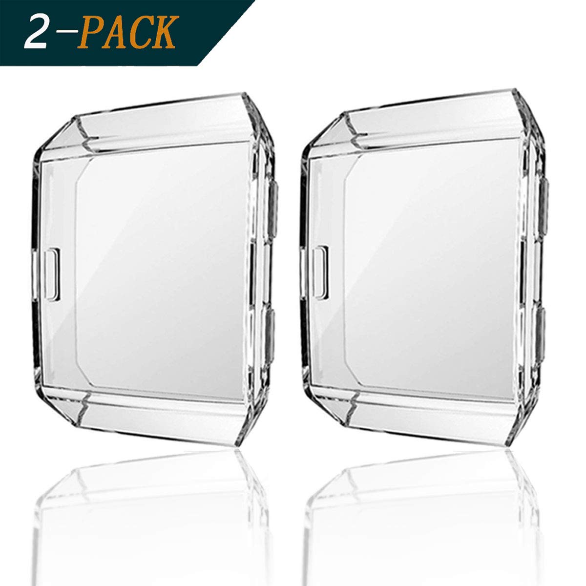 DilhvyCerike for Fitbit Ionic Case, TPU All-around Full Front Screen Protective Case Cover for Ionic Smart Watch (Clear+Clear)