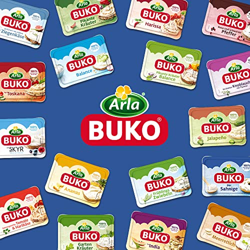 Arla Buko Pikante Kräuter Frischkäse| 10x 200g | 100% natürliche Zutaten | Ohne Konservierungsstoffe, Verdickungsmittel und Geschmacksverstärker