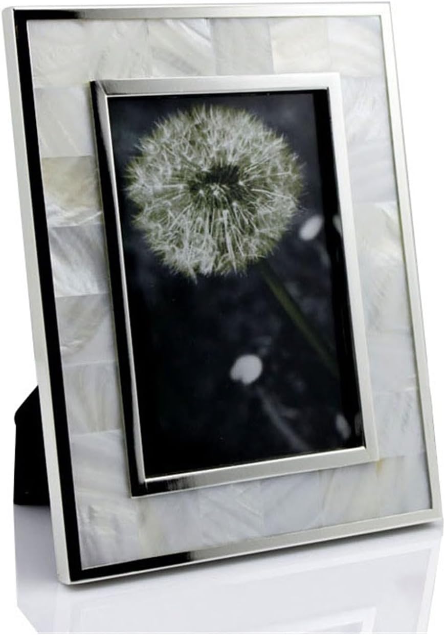 Picture Frame, Metal High Definition Rectangle Photo Frame Desk Top Crafts Decorations Birthday Festival Family Lover Gift for Home Office(Silver,6 in)