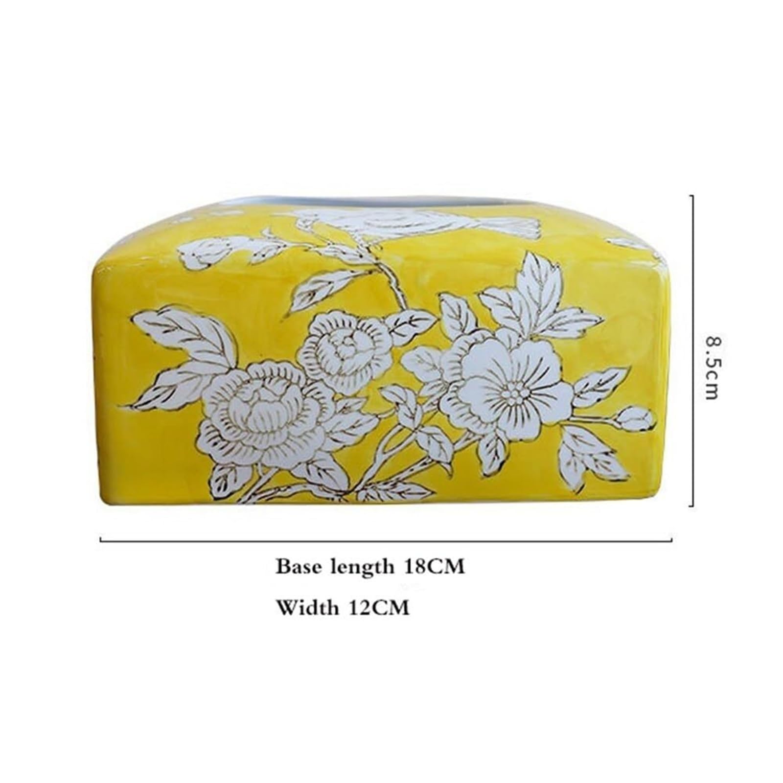 Portarrollos Dispensador de cerámica Estilo Chino con Soporte for pañuelos for Hojas secadoras servilletas faciales Artículos para el hogar(Yellow)