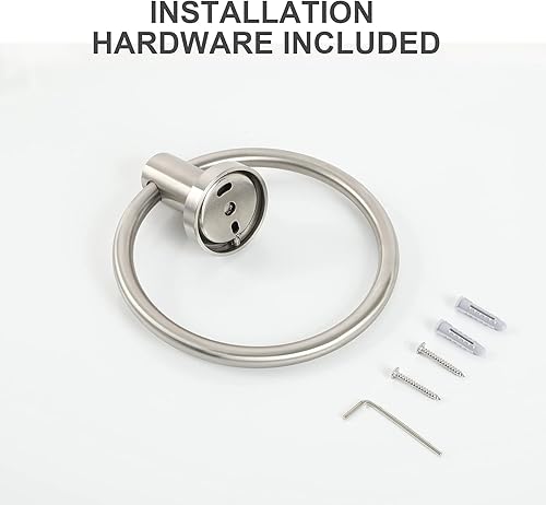 Miniatura 4 de SUS 304 - Toallero redondo de acero inoxidable para baño, toallero de mano de acero inoxidable resistente con accesorios de montaje en pared