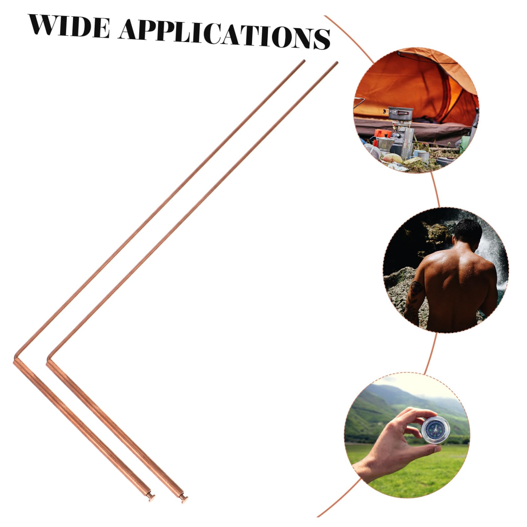 BCOATH Portable Dowsing Rods Kit Copper Metal Detector for Outdoor Adventures Paranormal Equipment Tool for Water and Treasure Locating