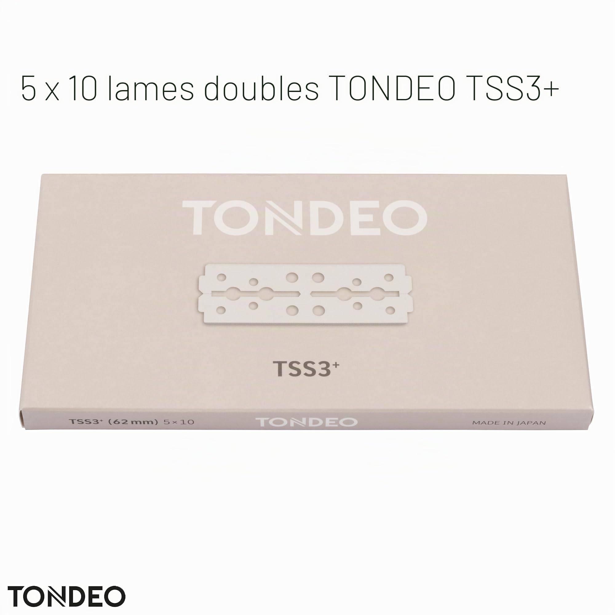 TONDEO Lames de rasoir TSS3+ | 5x10 lames doubles inoxydables pour rasoirs TONDEO | La tradition d'un savoir-faire artisanal exceptionnel