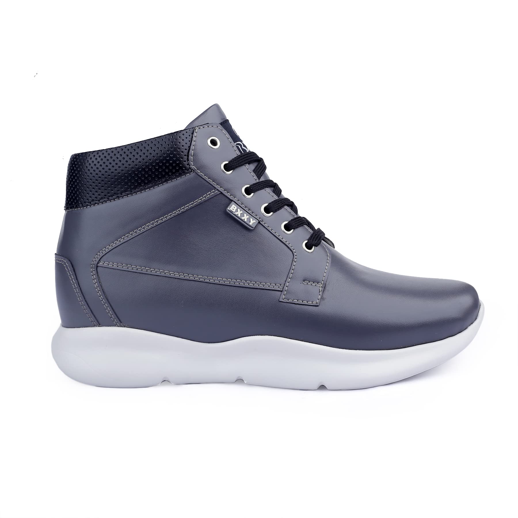 BXXY Mens 3 Inch Hidden Height Increasing/Elevator Grey Casual Lace-up Outdoor Sneaker Boot/Shoes-9 UK (B0C3QPV7CR) Amazon Price History, Amazon Price Tracker