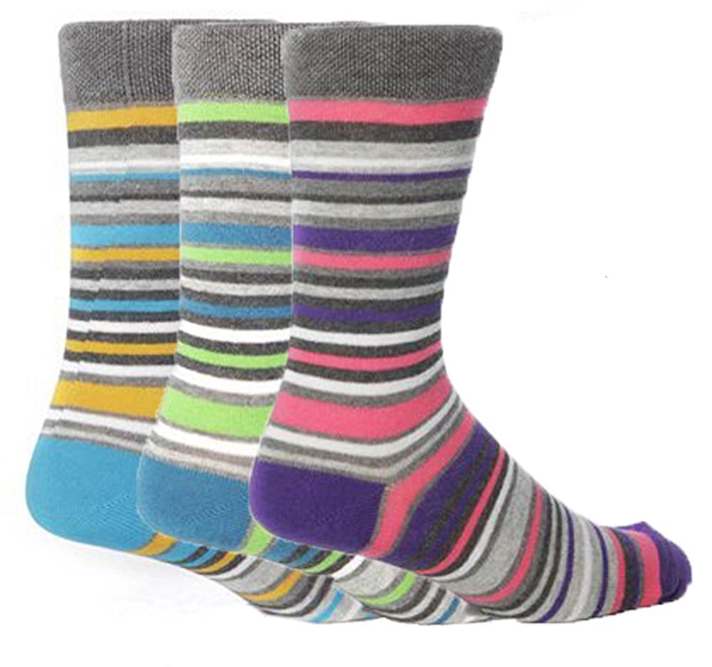 Hduk Men's Sydney New: Designer Giovanni Cassini Striped Socks With Honeycomb Top, Size 6-11 (Sydney)
