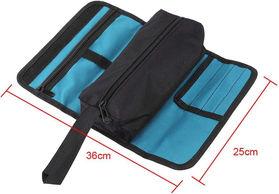 Tools Roll Holder Foldable Storage Bag Roll Up Tool Pouches for Professional Electrician Techincian Homeowner with Hand Strip