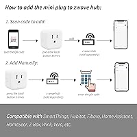 Vista 5 de Minoston Z-Wave MP21Z - Tomacorriente inteligente para enchufe de mini enchufe 800 Series, conector inteligente en mini enchufe, 15A, requiere hub