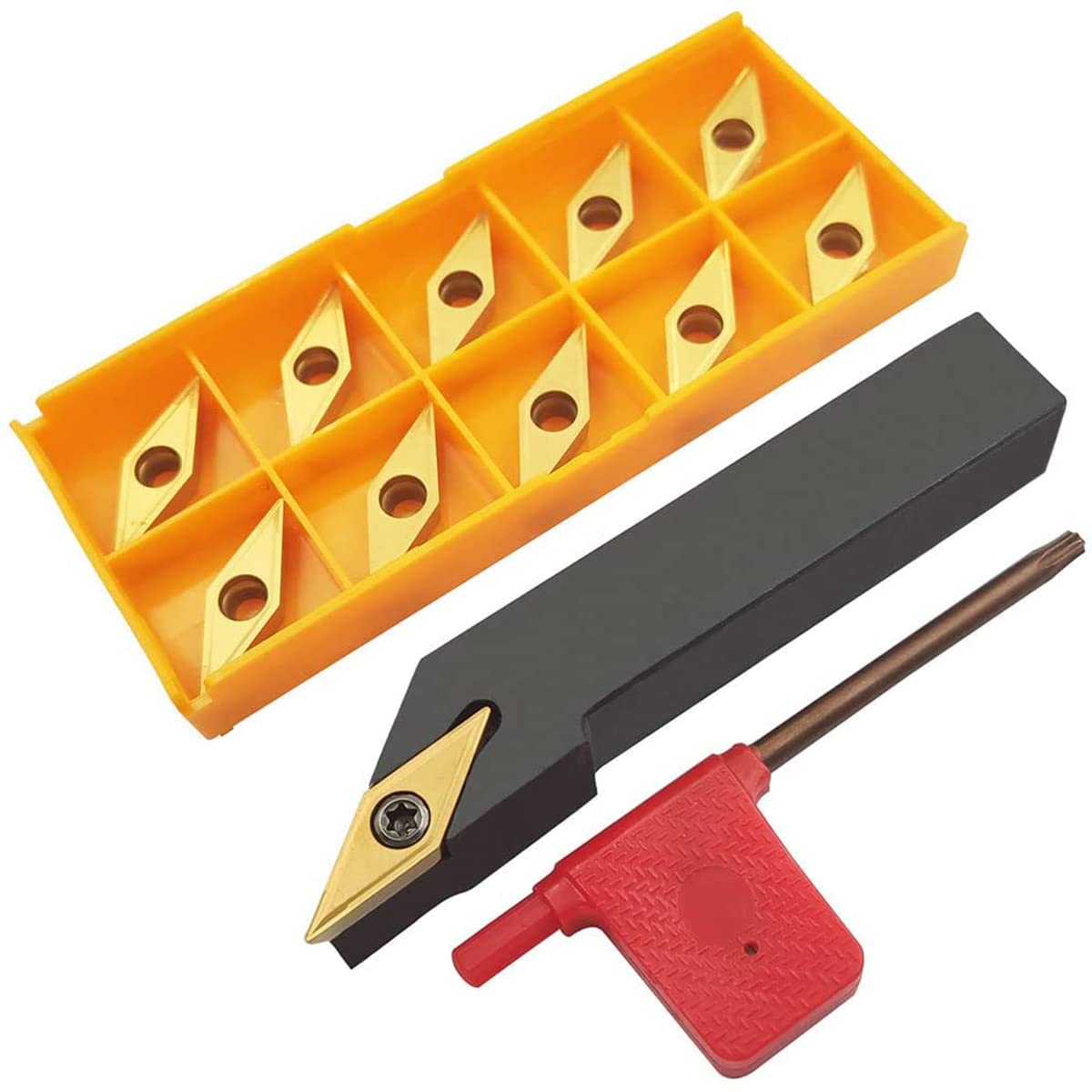 1 porte-outil de tournage en carbure indexable SVJCR1616H16 de 16 mm avec 11 pièces VCMT331/VCMT160404.