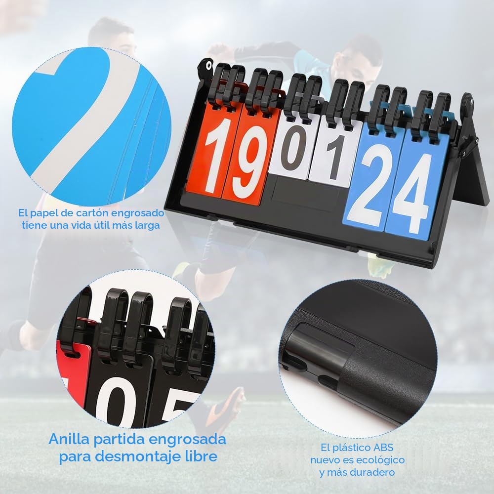 Mizikuu Marcador Deportivo 0-99 Flip Puntuación para Voleibol Baloncesto Tenis de Mesa Interior Exterior