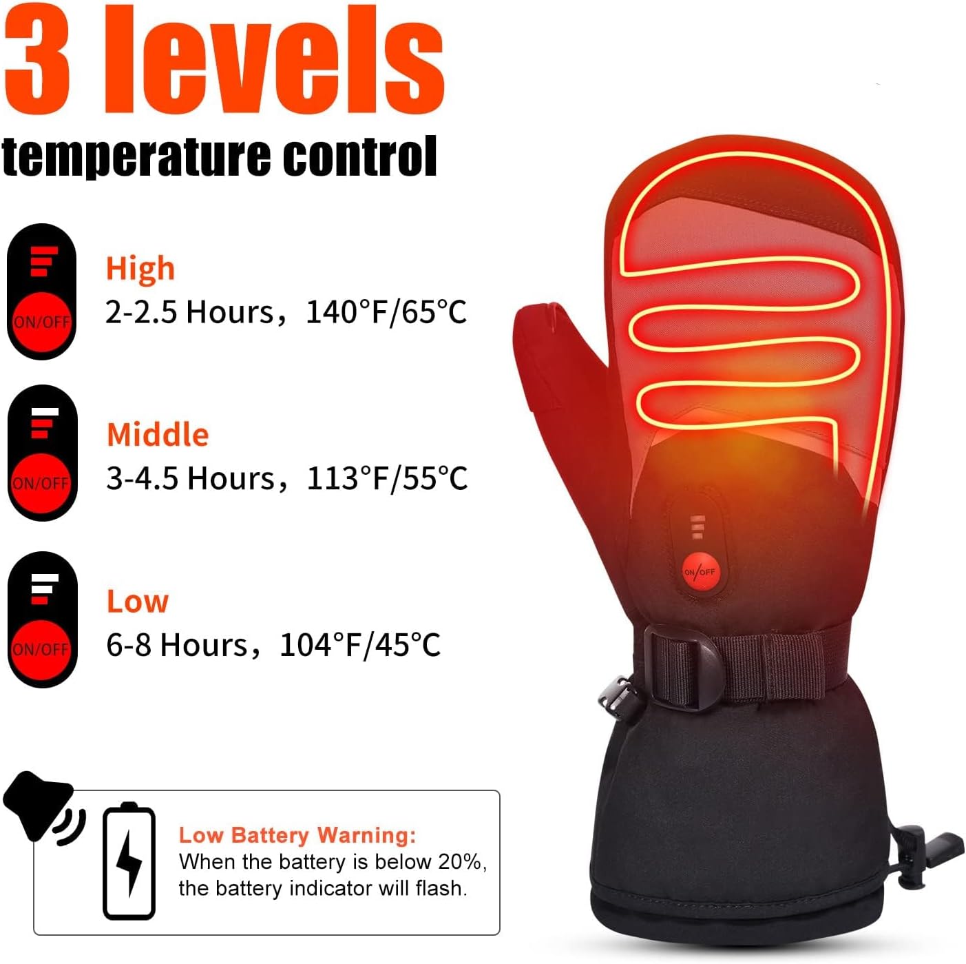 Sun Will Heated Mittens comfort features