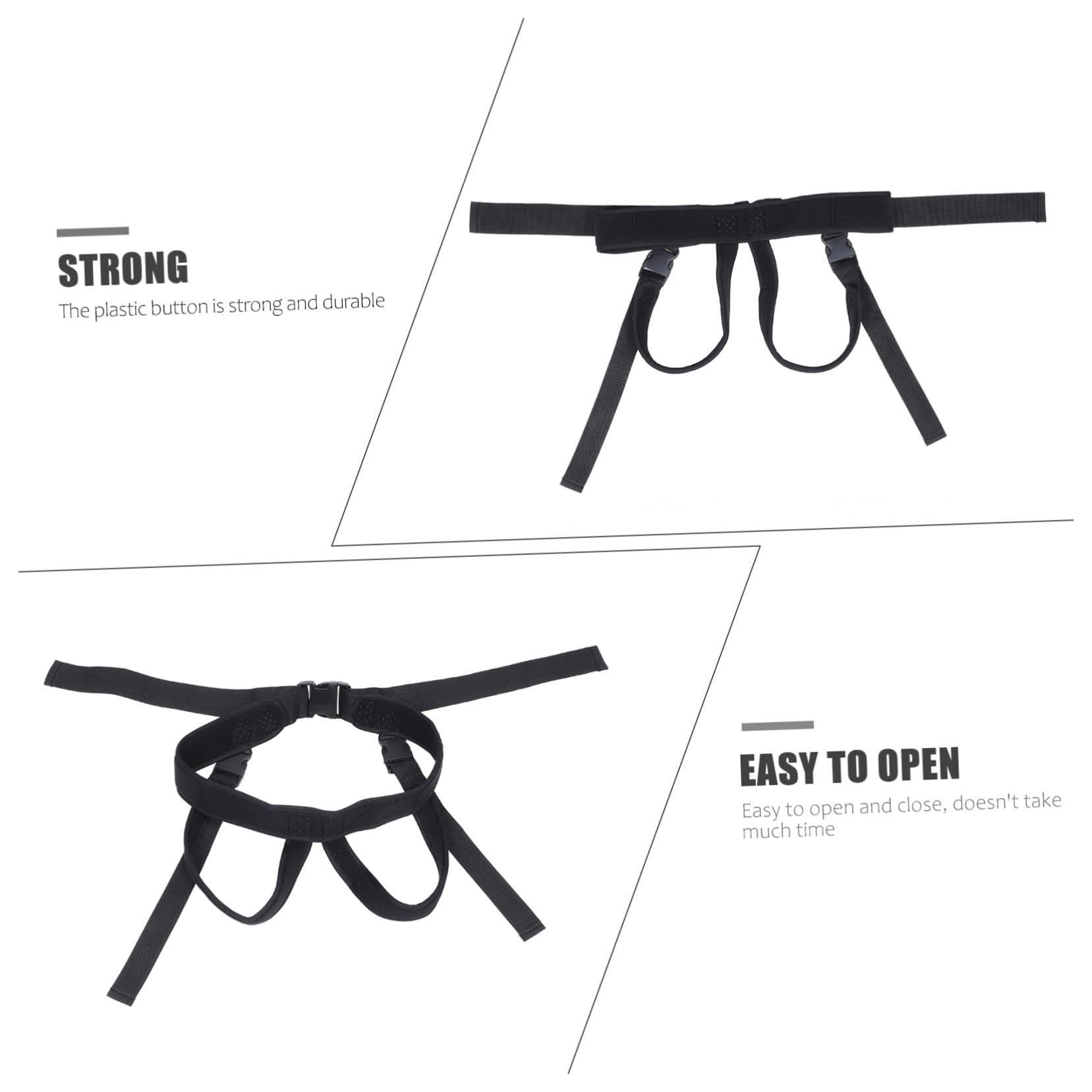 WRITWAA Waist Adjustable Leg Fixing Waist Supportive Protector Strap Leg Black Ribbon