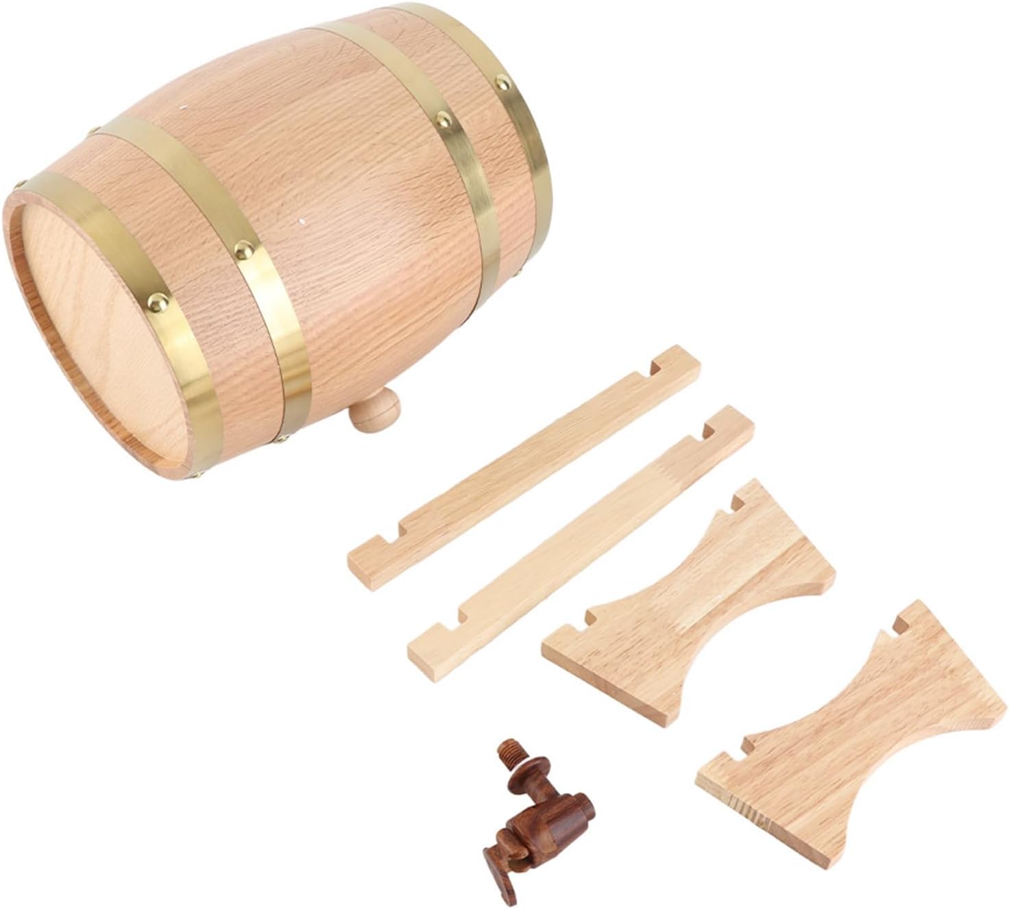 Wooden Oak Barrel 3L Vintage Wine Dispenser Storage Cask for Beer Whiskey Bourbon Tequila Compact and Sophisticated Design