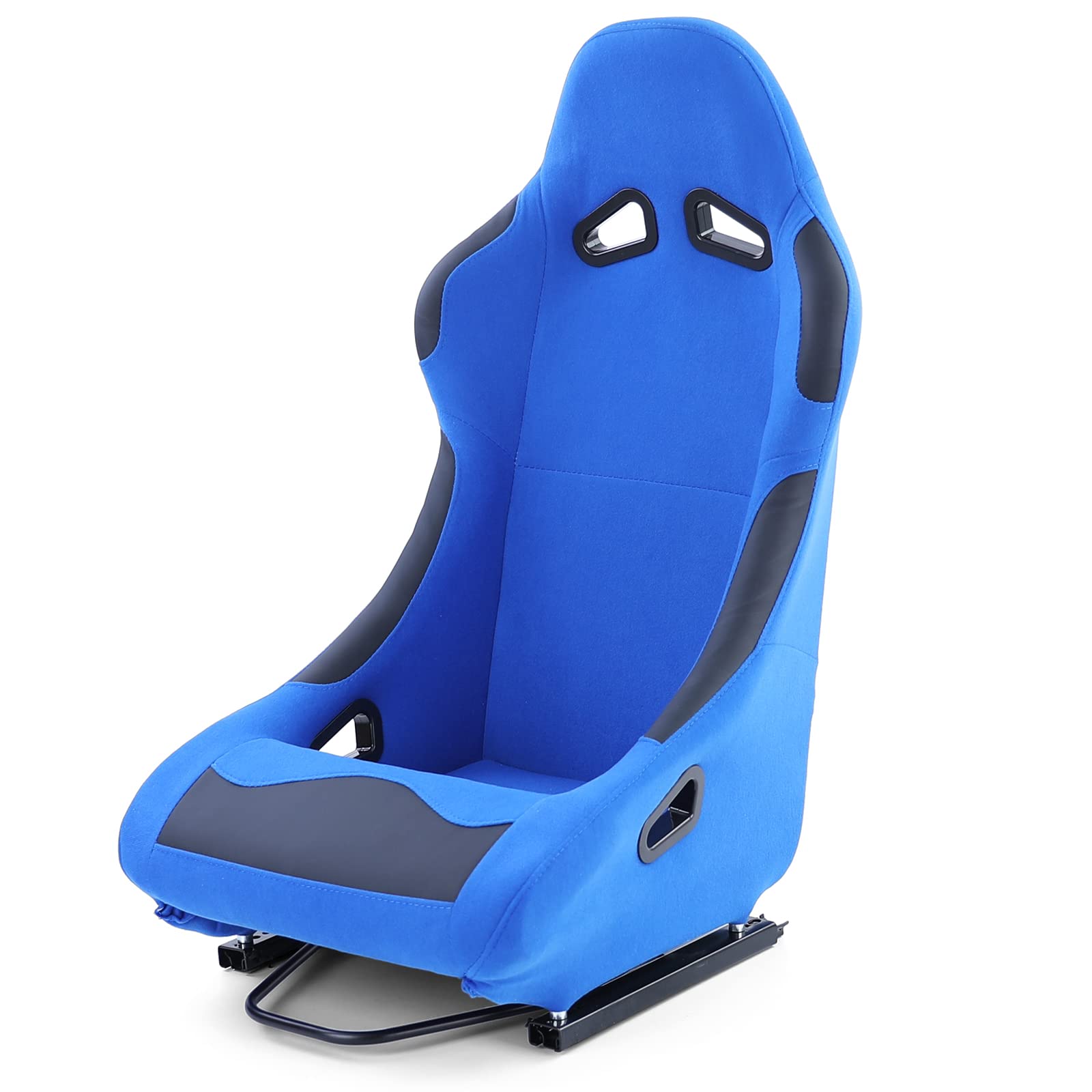 Sportsitz Schalensitz Race1 mit Laufschienen Stoff Blau